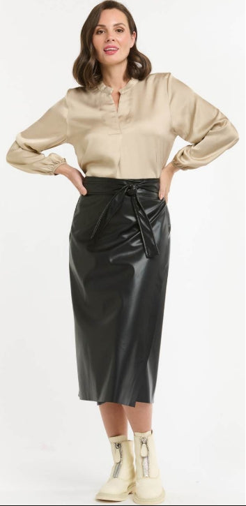 URBAN LUXURY FAUX WRAP SKIRT