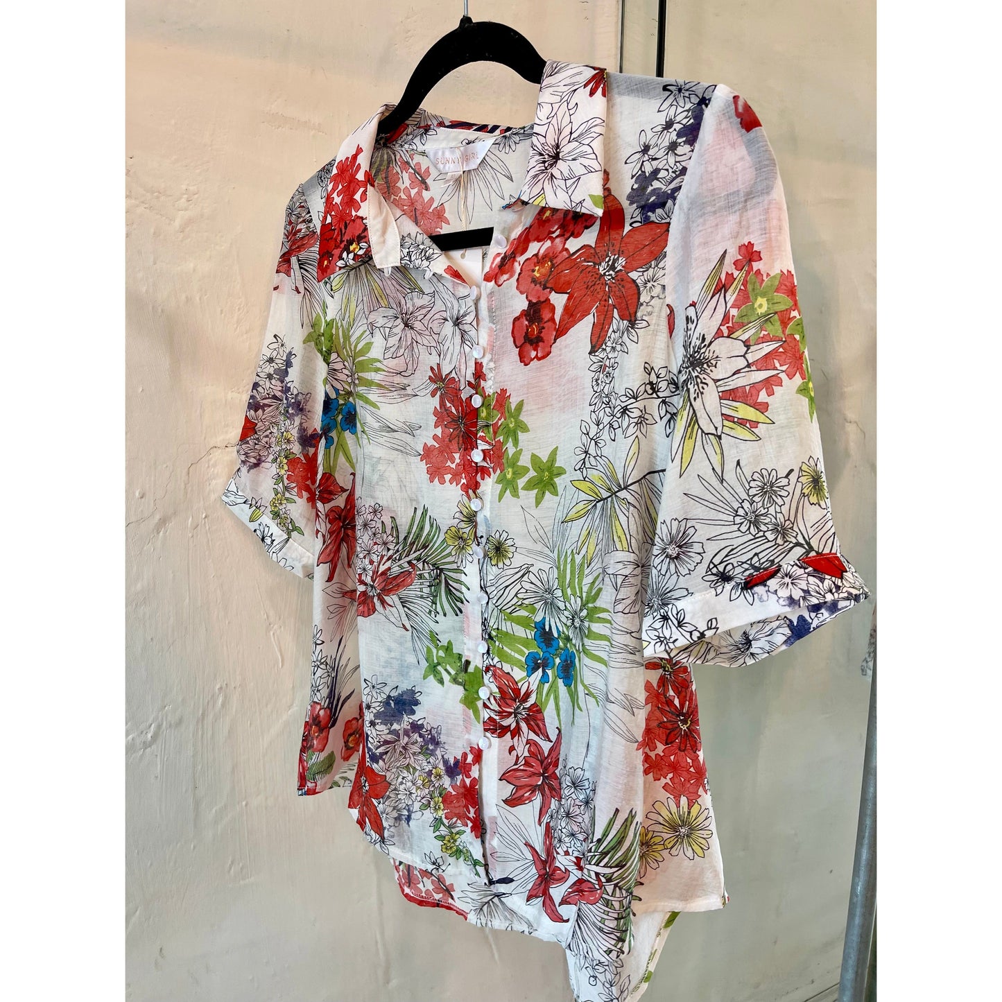 SUNNY GIRL RED LILY BLOUSE