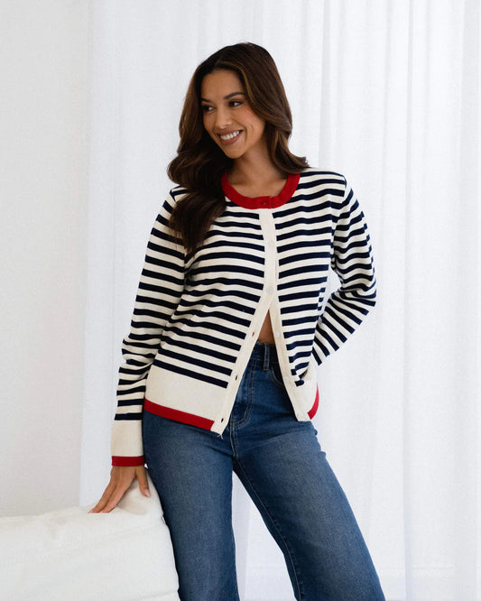LABEL OF LOVE STRIPE CARDI